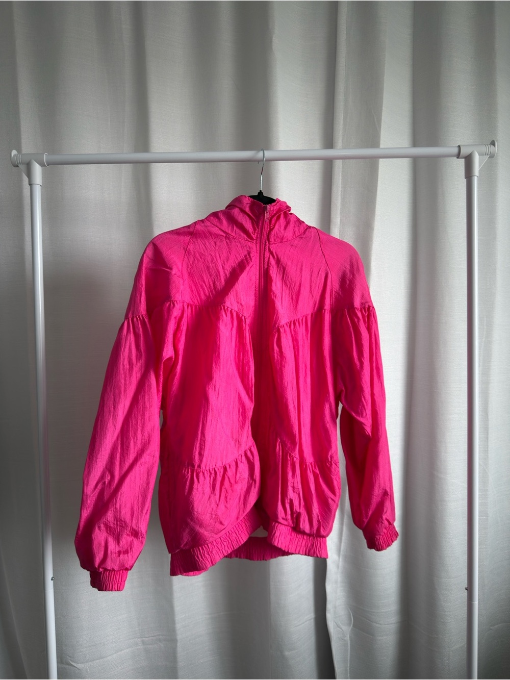 Bright Hot Pink Lightweight Hooded Jacket